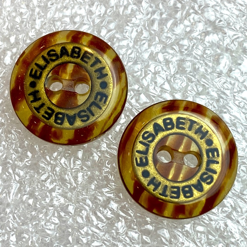 Vintage Elizabeth resin buttons tortoiseshell